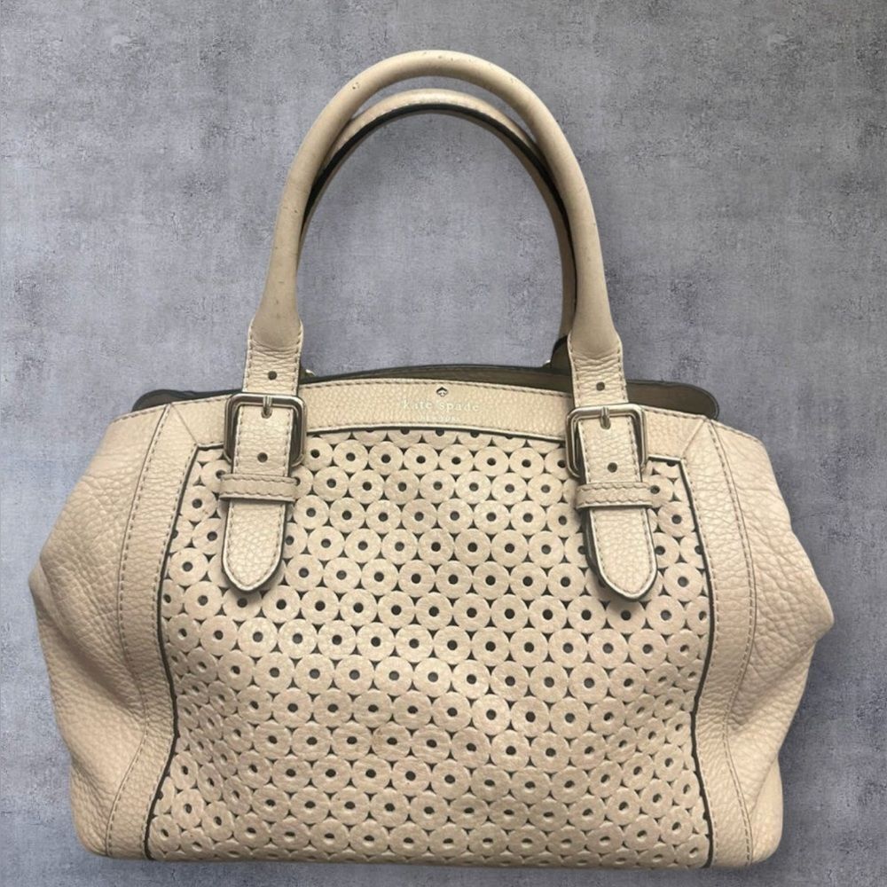 Kate Spade Beige Perforated Satchel